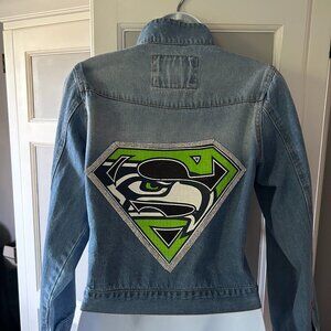 Upscaled32 - Seattle Seahawk Denim Jacket